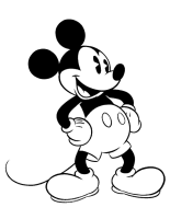 A coloring page of mickey mouse